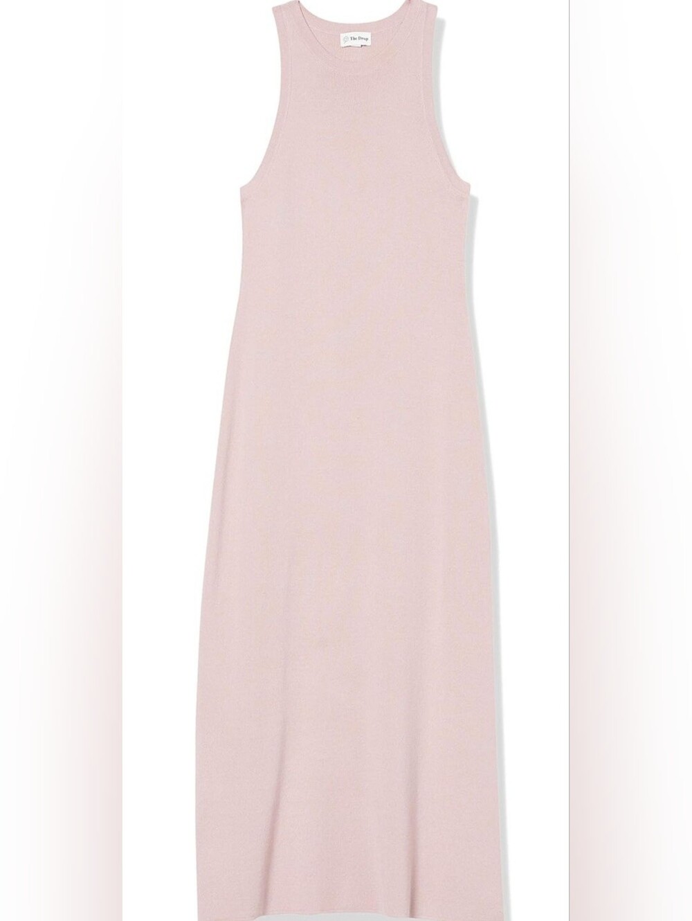 Sleeveless Ribbed Midi Dress in Light Pink